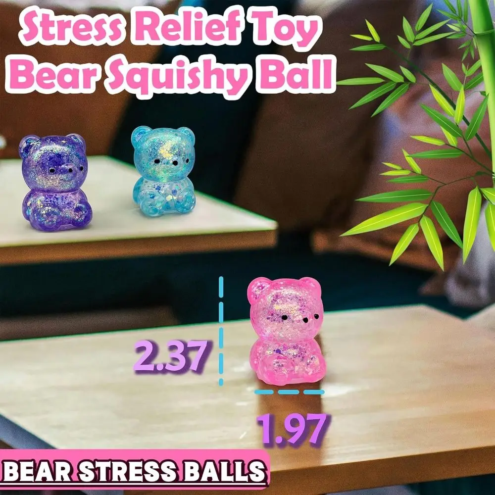 Hot Gummy Bear Bear Squishy Fidget Toys Cute Funny Squishy Ball Soft Sugar Stress Ball Sensory Toys for Adults