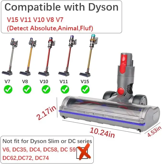 Głowica próżniowa nadająca się do modeli Dyson V7 V8 V10 V11 V15 SV10 SV12 SV14 bezwzględne modele do czyszczenia części wymiennej Dyson