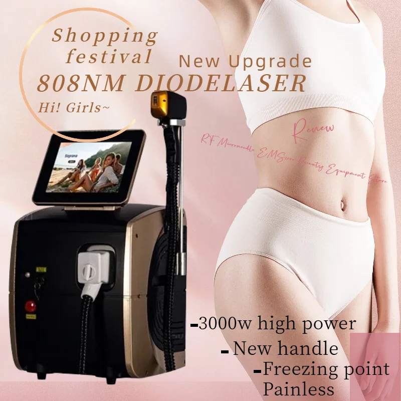 

3500W High Power Ice Cooling 755 808 1064 Device Diode Laser Epilator Wavelength Painless 808nm Hair Removal Machine