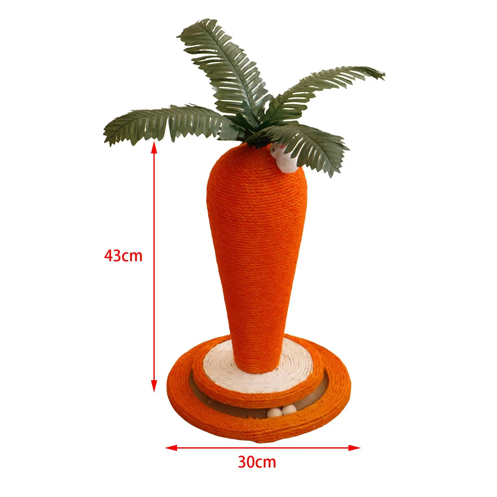 Sisal Carrot Cat Scratching Post for Indoor Cats Kitten Climbing Tree Fun Interactive Toy Furniture Protector