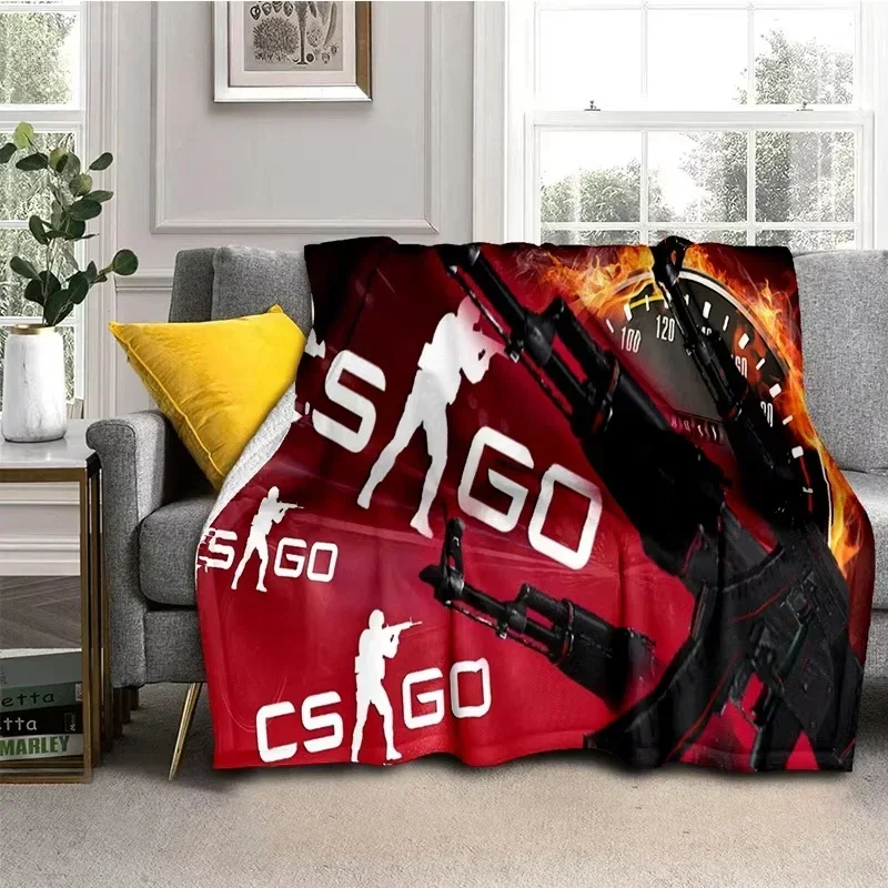 2026 Counter Strike Game CS GO Gamer Soft Flannel Blankets,Throw Blanket Comfortable Blanket For Picnic Beds Sofa Home Bedroom G