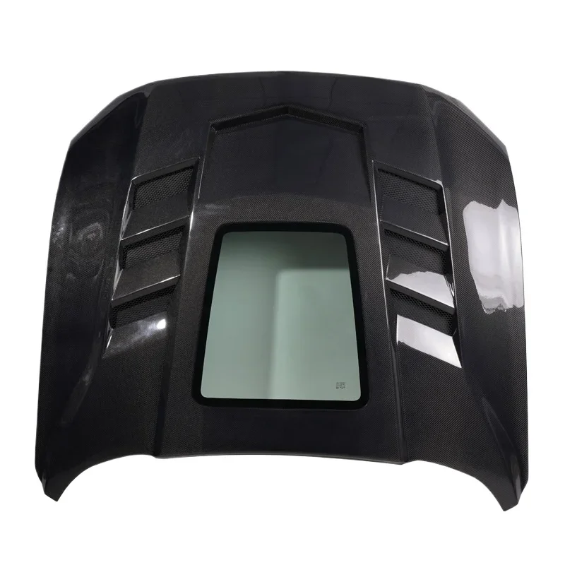 New Black Hood Carbon Fiber Engine Cover For Mustang Mach-E 2020- Customizable for USA Retrofit/Upgrade Parts！