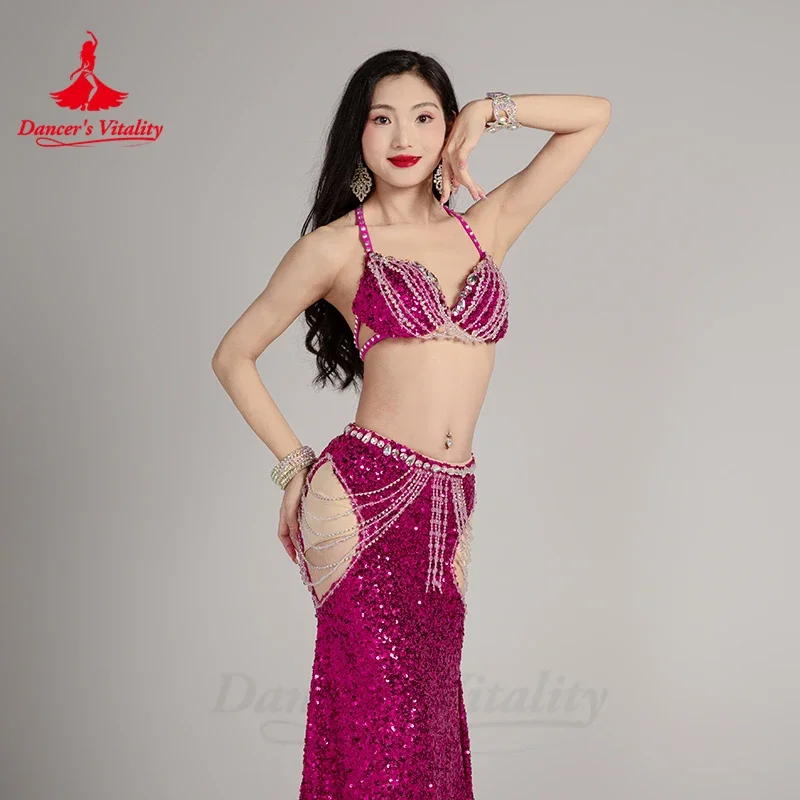 BellyDance Clothing Customized Senior Sequin Tassel Performance Set for Women Oriental Dance Professional Competition Costume