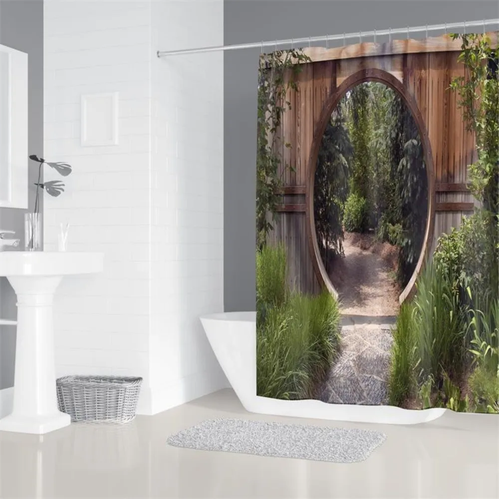 

VIKAMA American-Style Printed Bath Curtain Ideal For Bathrooms, Bathtub Partitions, And Home Decor Waterproof Shower Curtain