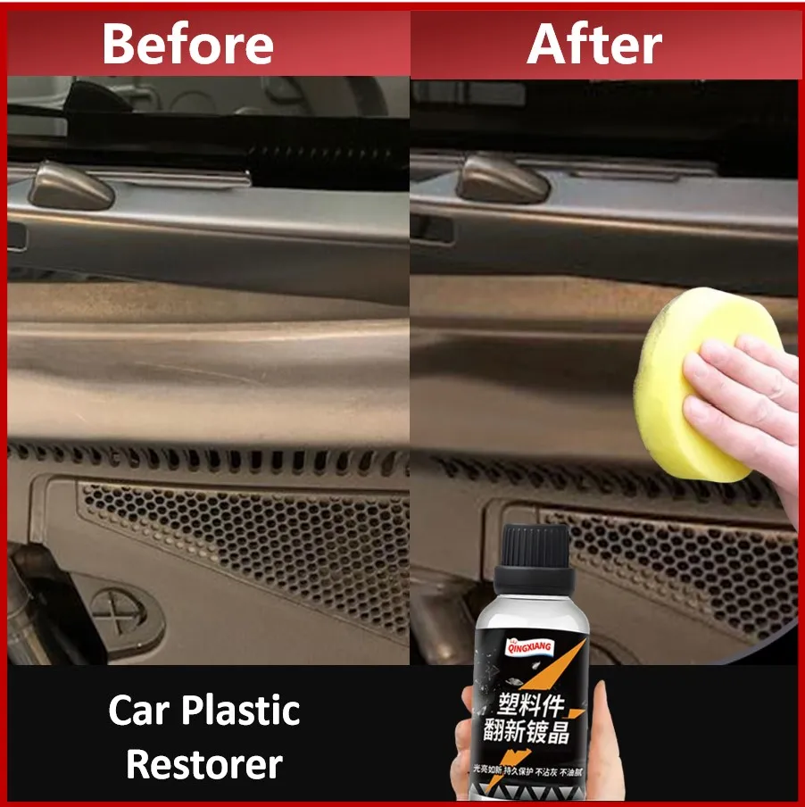 Plastic Restore Revitalizer  Longlasting Coating for Car Rubbers, Refurbish, Clean, and Gloss Black Shine 30ml