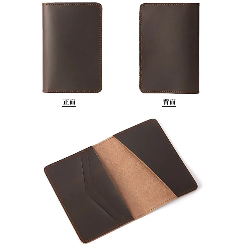 Genuine Leather Passport Cover Men Wallet ID Credit Card Case Vintage Male Passport Holder