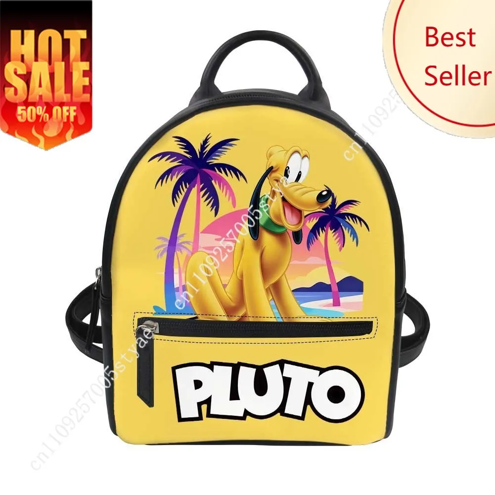 

Pluto Backpack Disney Cartoon Decorate Leather Bags Design Your Photo Logo Text Party Holiday Custom Gifts
