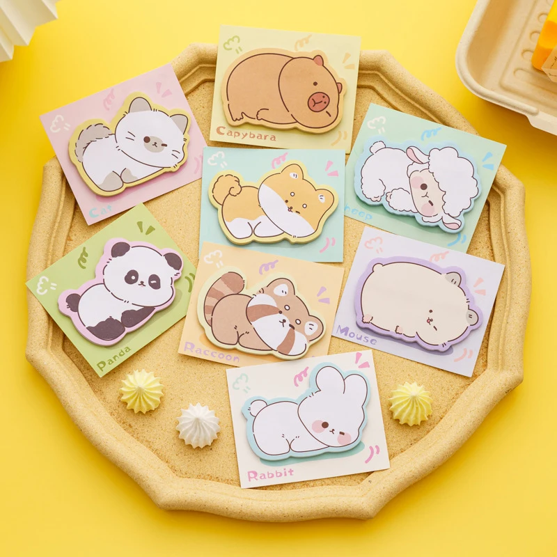 Cartoon Animals Sticky Notes Pad To Do List Cute Journaling Planner Sticker Deco School Kawaii Stationery