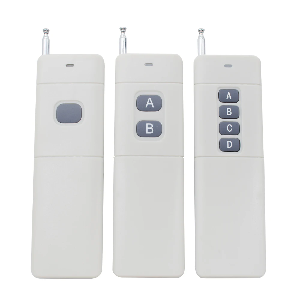 3000m Long Distance Range High Power 1/2/4CH RF Wireless Remote Control Transmitter 433 MHz Relay Switch Light