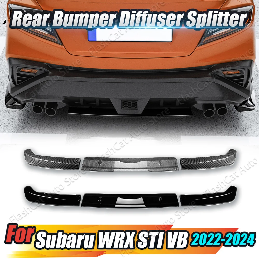 

ABS Gloss Black Tuning Lower Diffuser Splitters For Subaru WRX STI VB 2022-2024 Car Rear Bumper Lip Trim Spoiler Body Kits