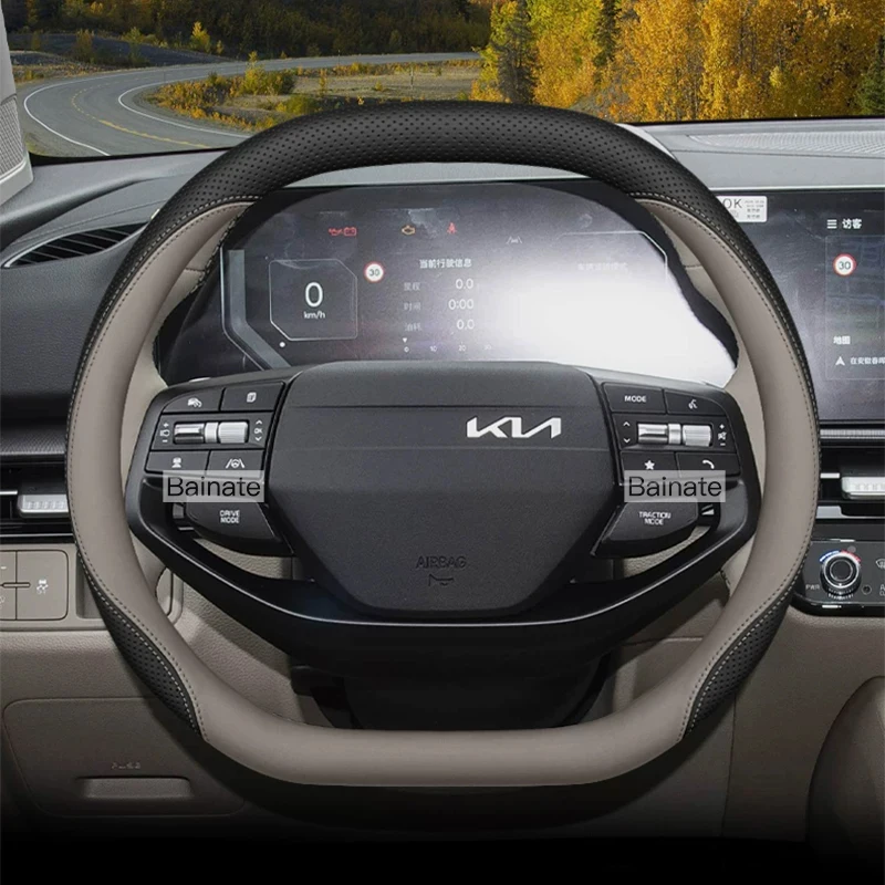 38 cm Auto-Lenkradbezug, für NEUEN KIA Sportage EV9 Sorento 2026, Leder, Lenkradhülle, Autozubehör – Detail 5