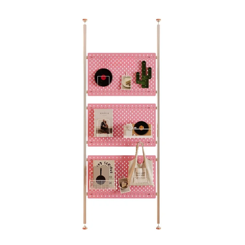 Minimalist aluminum profile metal hole board no punching screen living room decoration partition display storage rack
