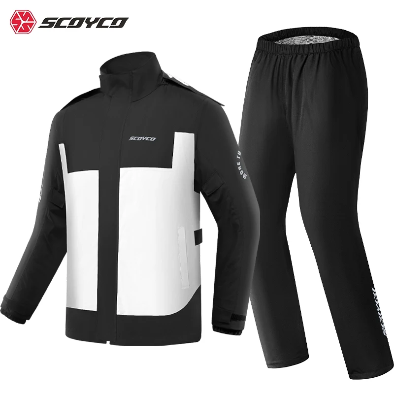 SCOYCO-chubasquero para motocicleta, chaqueta de prevención de lluvia, pantalones, impermeable dividido para motocicleta, impermeable para acampar, senderismo, pesca