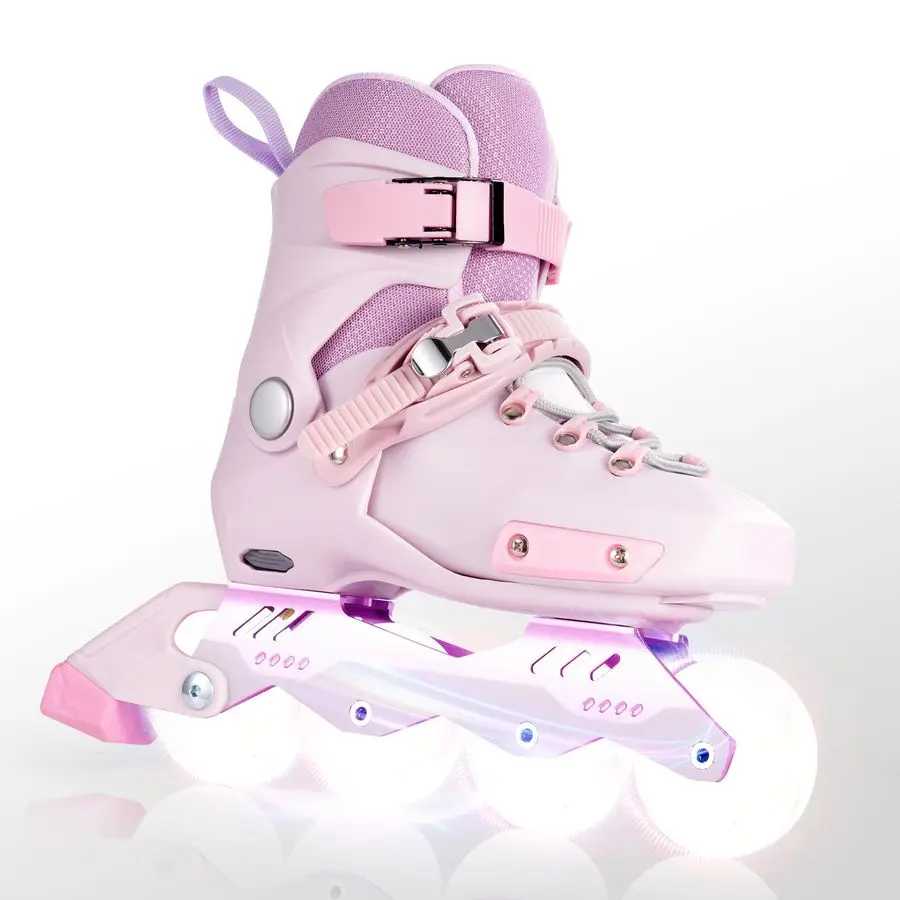 

Регулируемые роликовые коньки для детей, подростков и взрослых, высокопроизводительные роликовые коньки с подсветкой на всех колесах для мальчиков и девочек, идеально подходят