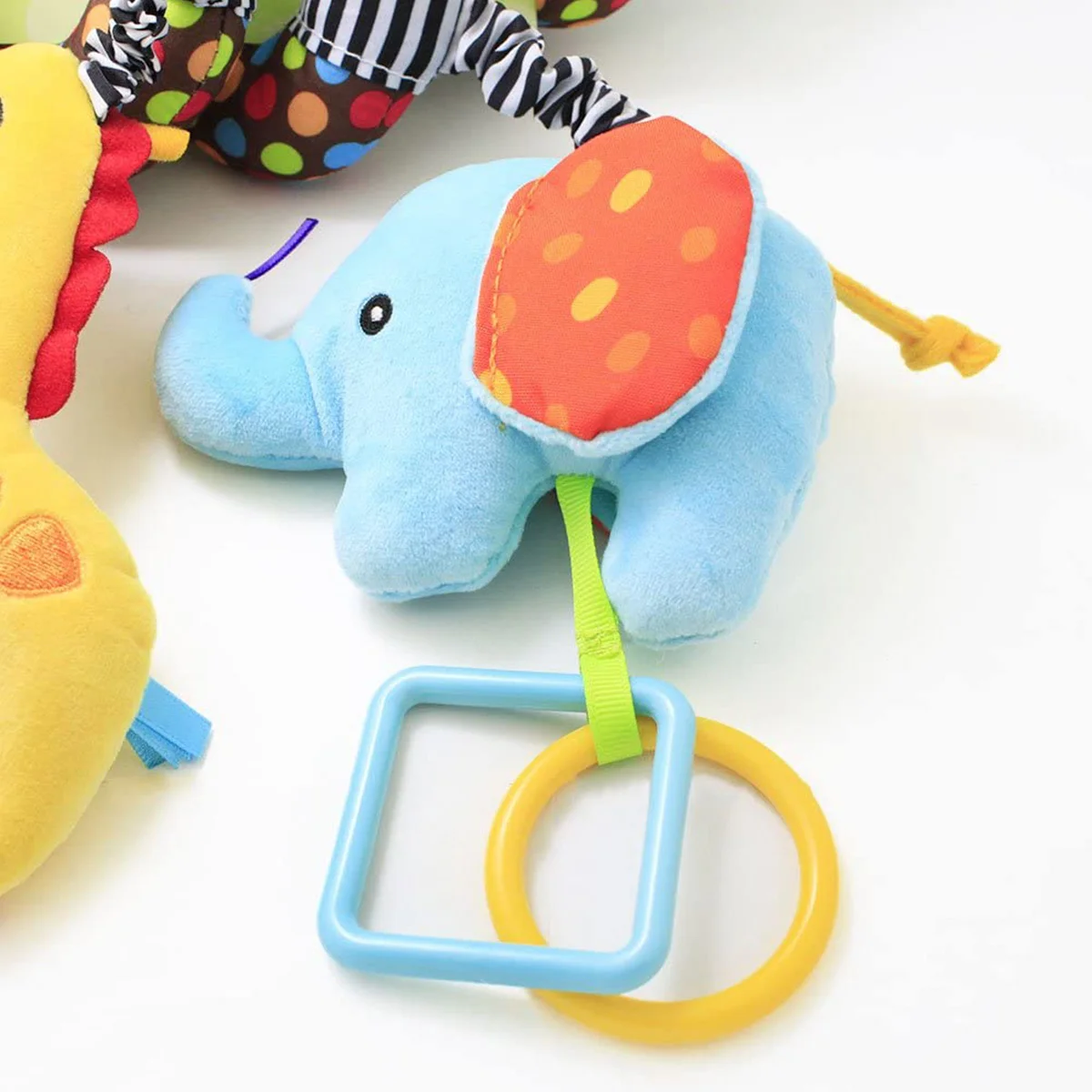 TOYMYTOY Infant Baby Activity Spiral Bed & Stroller Toy Monkey Elephant Educational Plush Toy (Random Pattern)