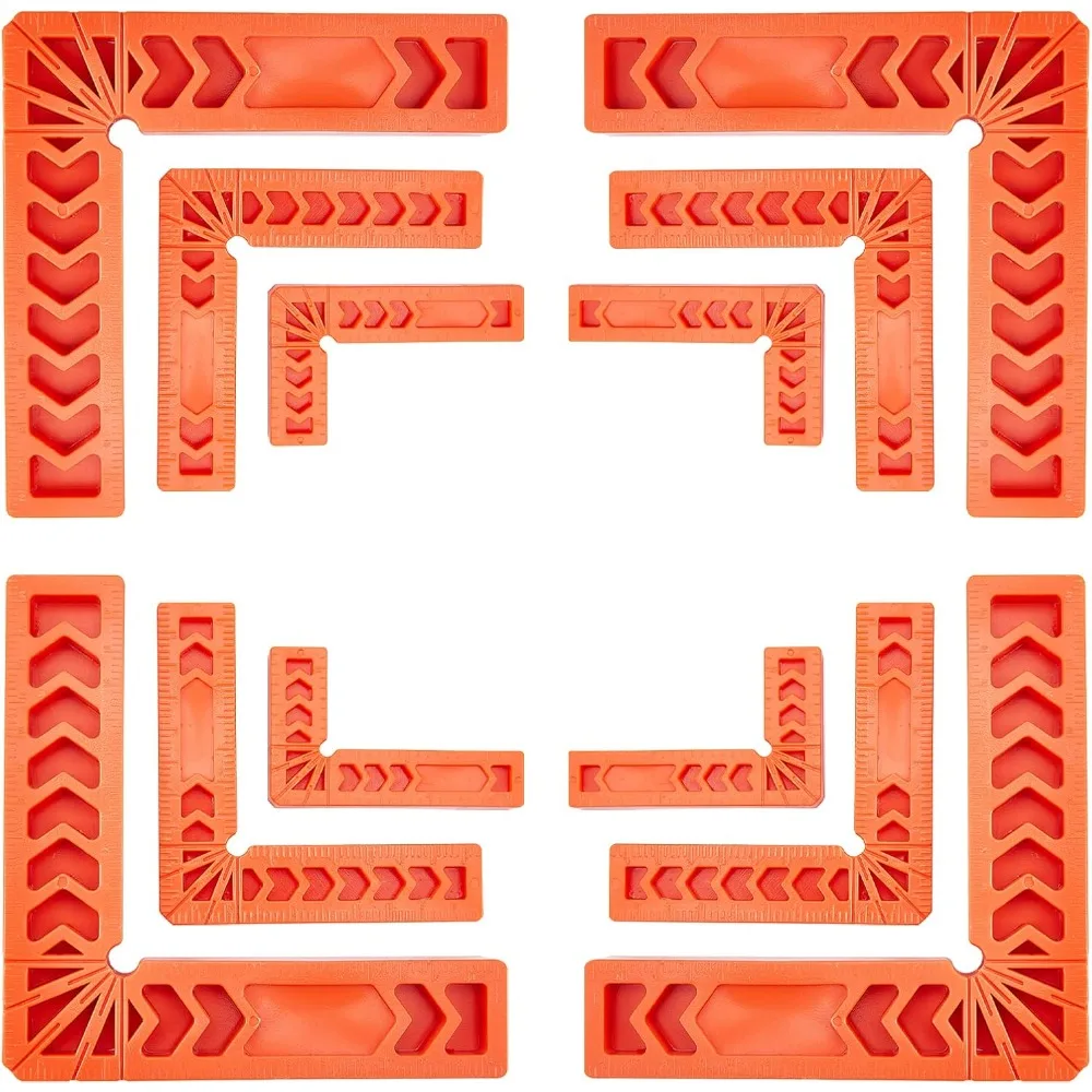 

12 Pcs Positioning Squares Right Angle Clamps 90 Degree Positioning Corner Clamps Plastic Woodworking Carpenter Too