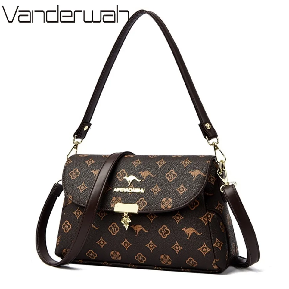 

Genuine Brand Luxury Handbags Women Bags Designer Women's Vintage Monogram Print Handbag Top-Handle Crossbody Design Small Size