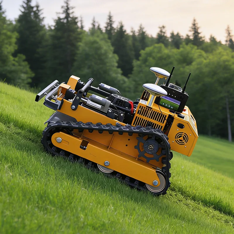 Customized Remote Control Lawn Mower GPS for dry grass treatment in autumn & winter, deep crush dead branches