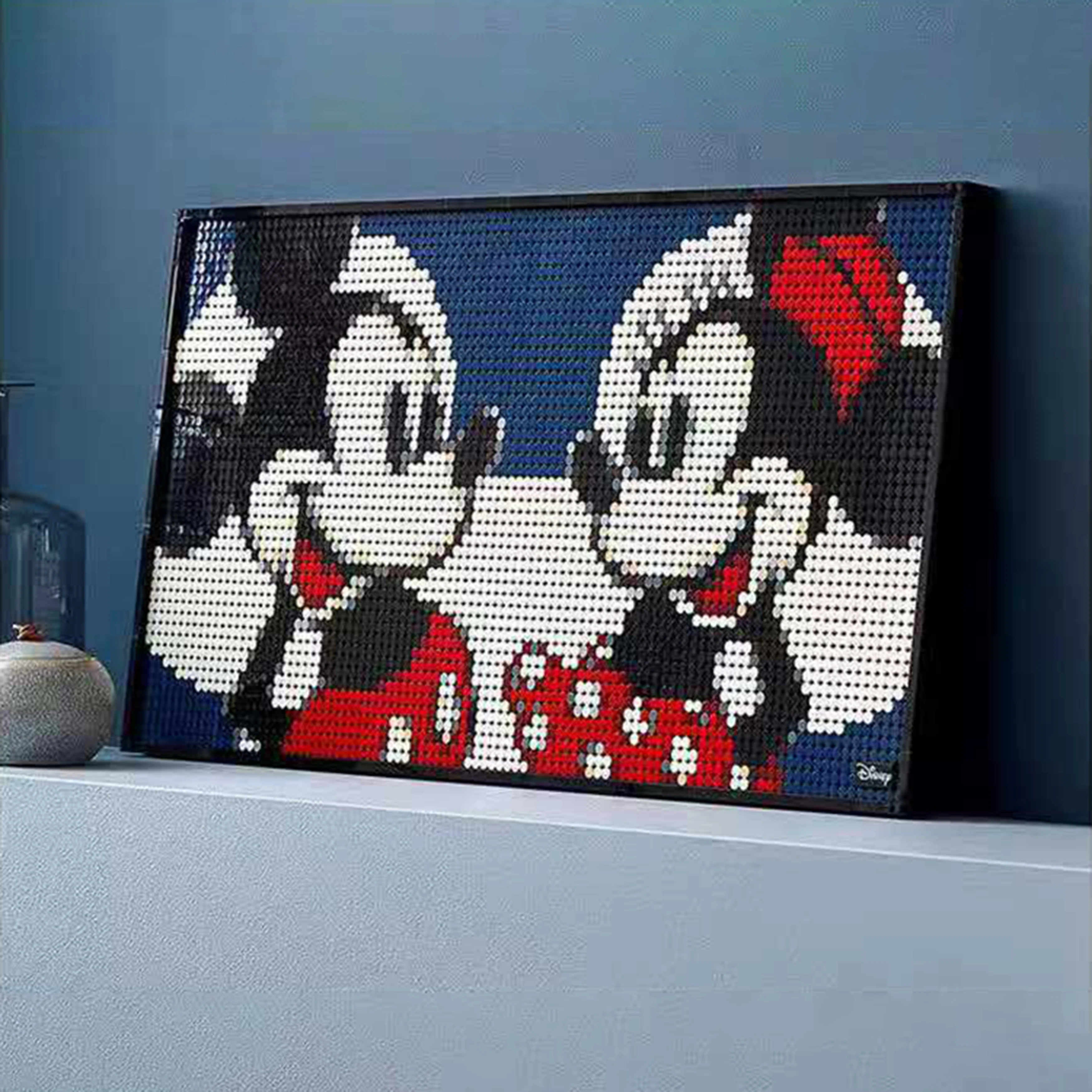 2658PCS Pixel Kunst Cartoon Charakter Mickey Maus Wand Dekoration Malerei Bausteine Modell Spielzeug Weihnachten Geschenk Kinder Geschenk