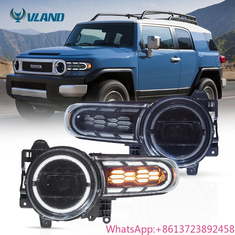 

VLAND LED Dual Beam Headlights 2007-2023 with Dynamic Animation Lighting for Toyota FJ Cruiser