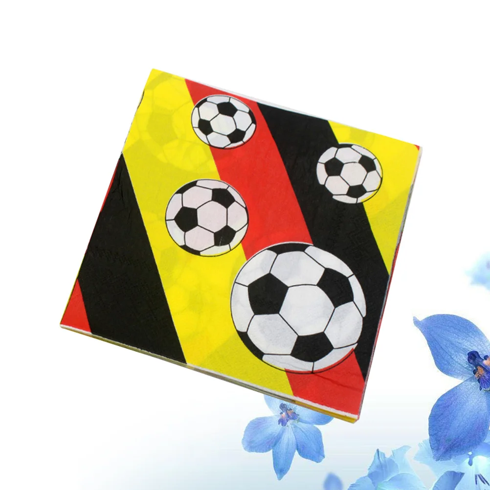 Football Printed Napkin Colorful Paper Tissue For Soccer Party Restaurant Banquet Table Decoration Gift