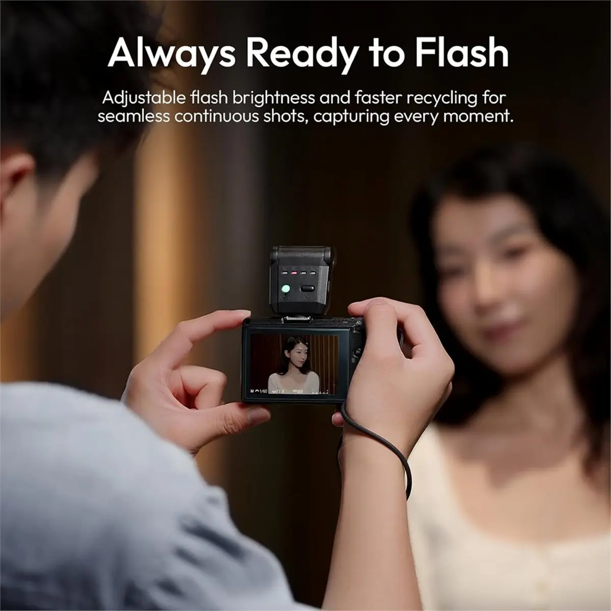 A32I Mini Camera Flash Suitable for Beginners, 90° Adjustable Angle, Universal Single-Contact Hot Shoe Mount.