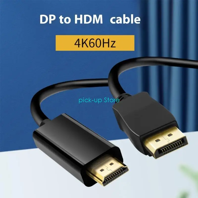 

Q5WA DisplayPort To HDTV-compatible Male Cable 4K60Hz UHD Auditory Video Transmission for PC Laptop Monitor