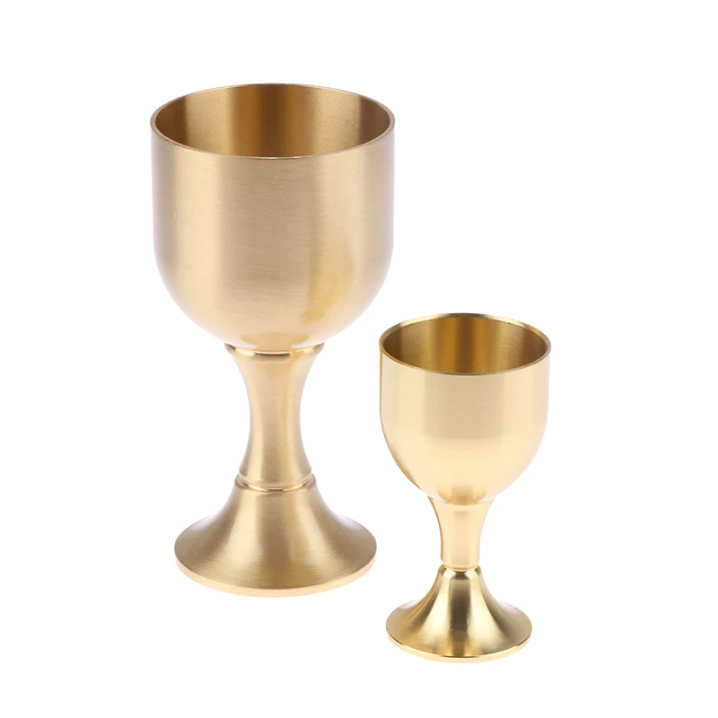 Pure Copper Chalice Cup cocktail glass Wine Goblet Brass Beverage Tumbler Brass Goblet Metal Liquor Tumbler For Party Home