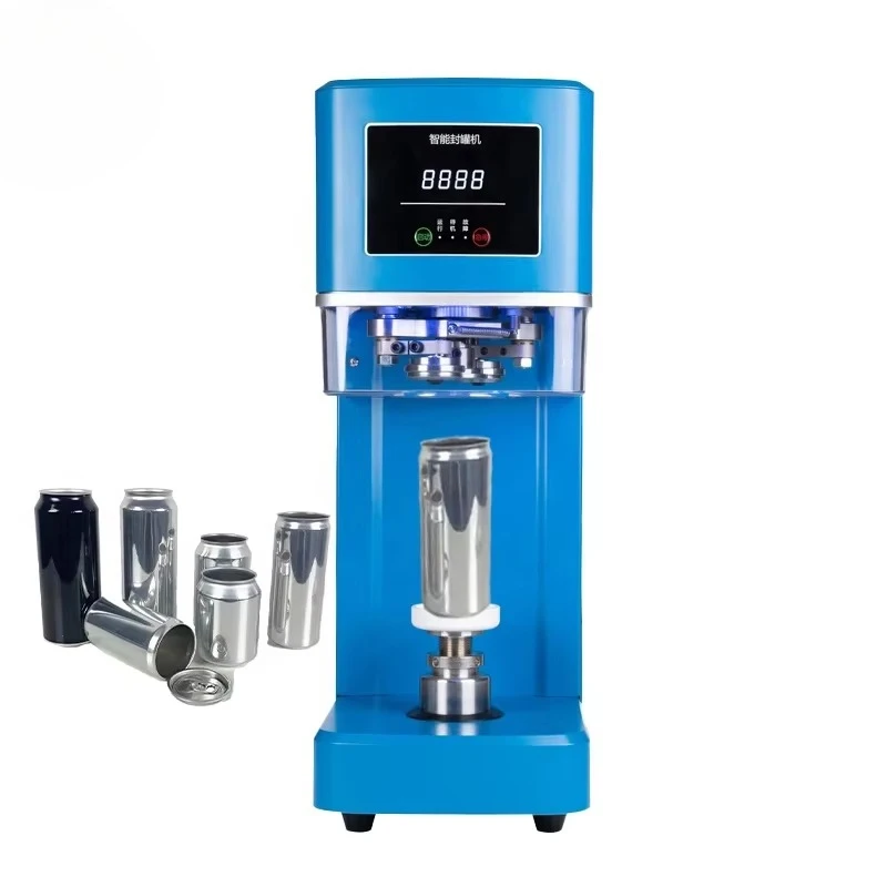 Factory Wholesale 330ml/500ml Tea Coffee Can Sealing Machine Customizable Logo Automatic Lid Seamer Cola Drinks Beer Jar Sealer