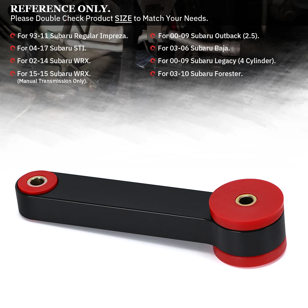 WLR RACING - Pitch Stop Mount BLACK FOR 93- 2017 Subaru Impreza WRX & STi Legacy & Forester WLR-PSM01