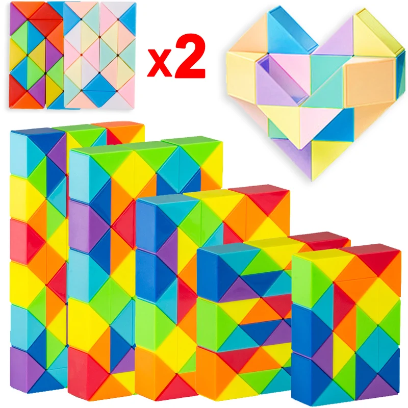 1/2pcs Color 24 Section Versatile Magic Ruler Toys Beginners DIY Folding Mini Cube Kids Early Education Puzzle Decompression Toy