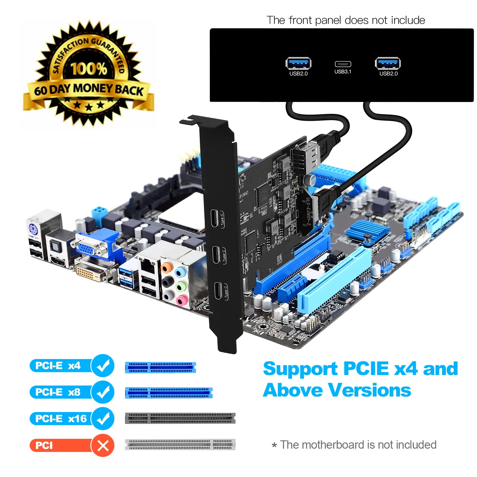 PCIe to USB 3.2 Gen 2 5-Port Card 20Gbps