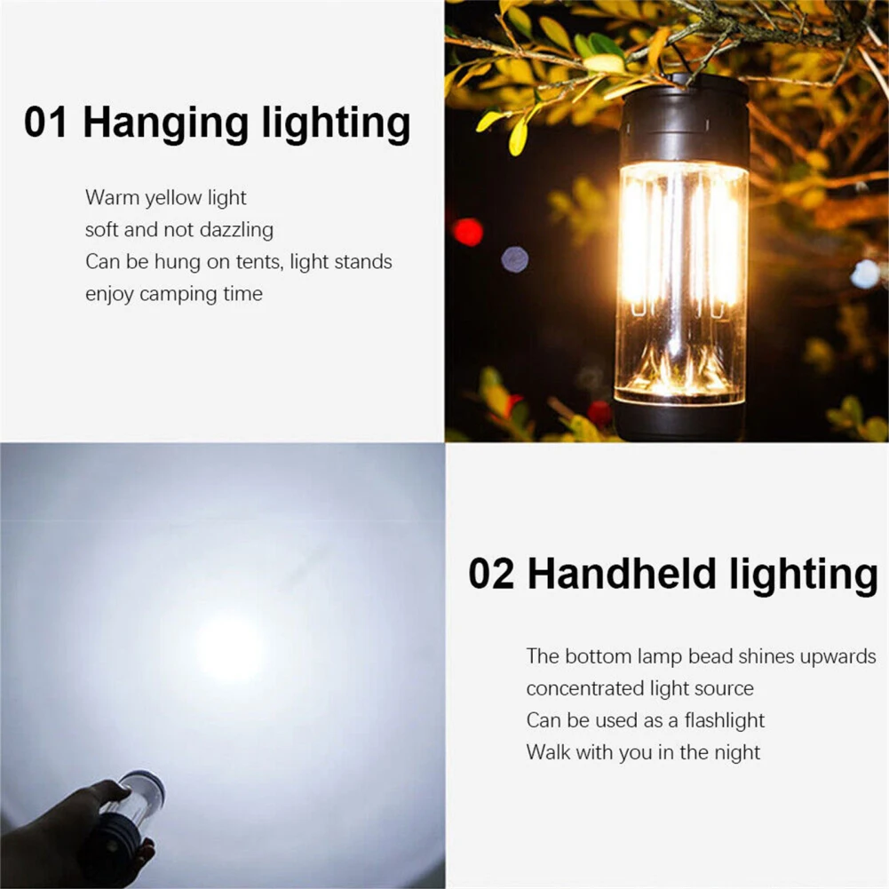 Led Camping Lantaarn Licht 4 Verlichtingsmodi Oplaadbare Led Lamp Waterdichte Camping Zaklamp Voor Wandelen Noodhulp Thuis Buiten