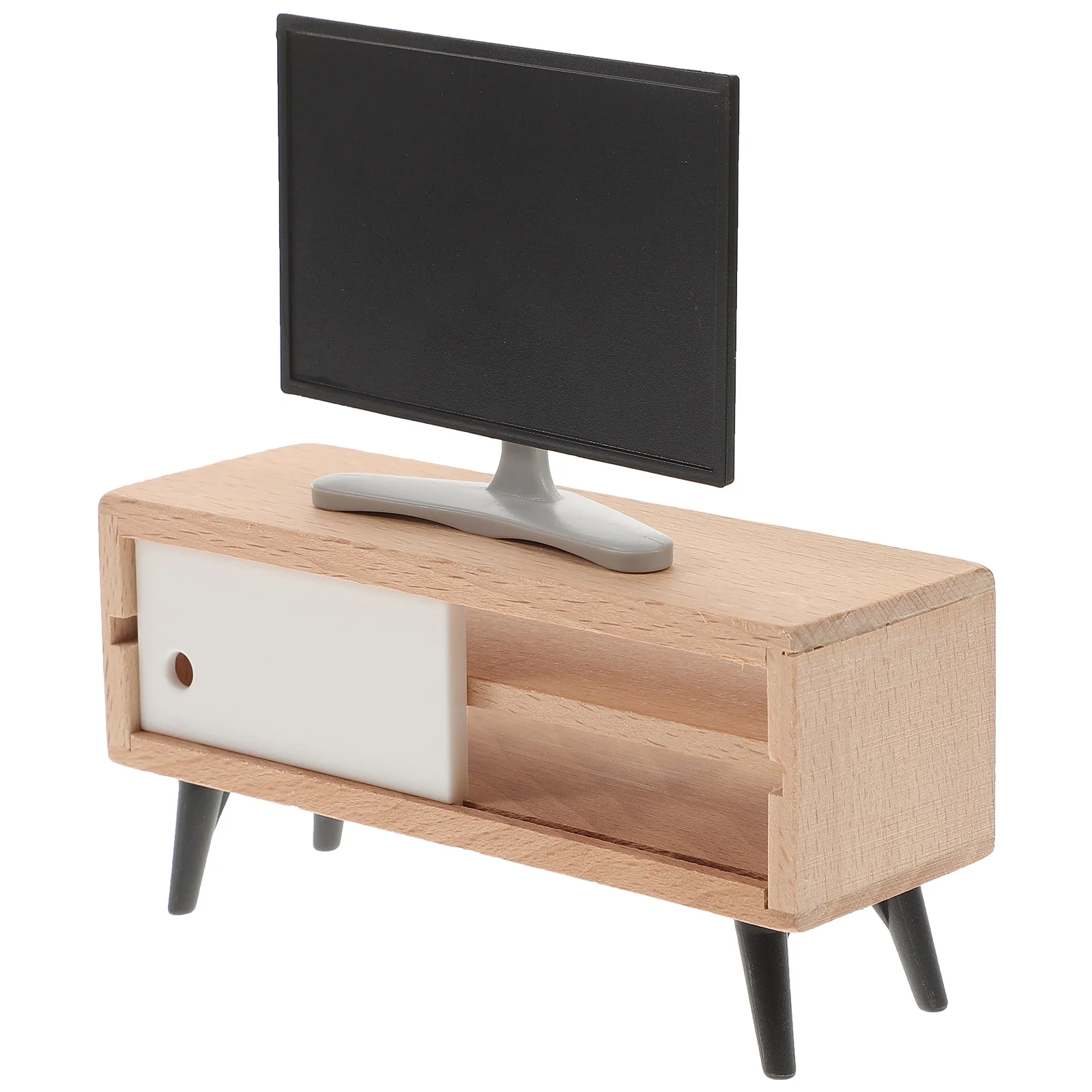 Miniture House Decorate Television Model Gift for Kids Dollhouse Cabinet