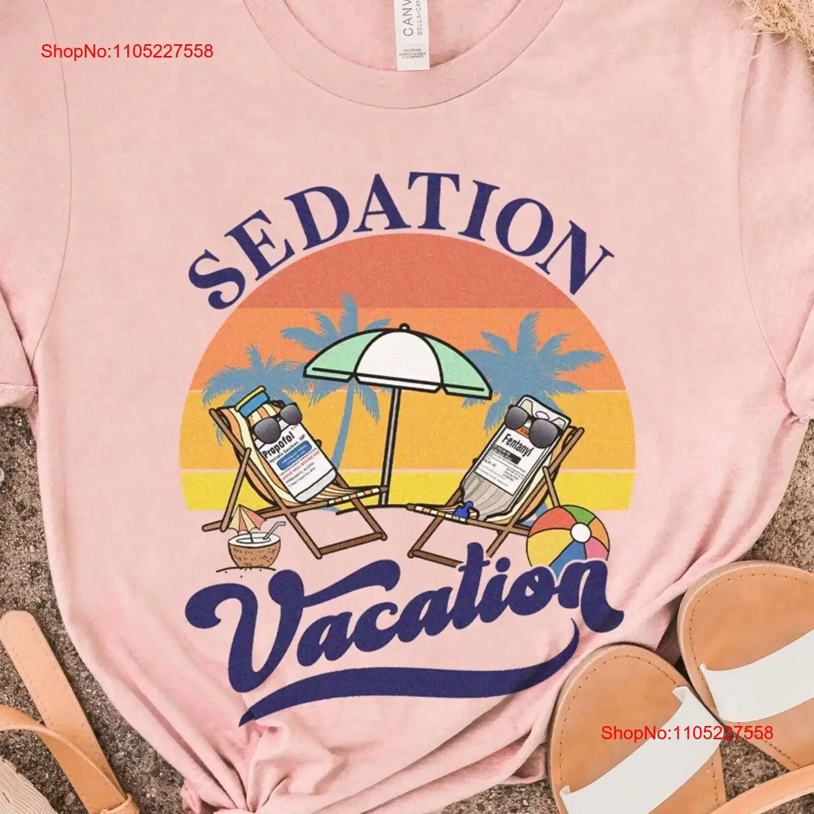 Sedation Vacation Funny ICU T Shirt Cute Critical Care Nurse Nursing RN Humor Nurses Week SICU Micu Summer vintage Washed