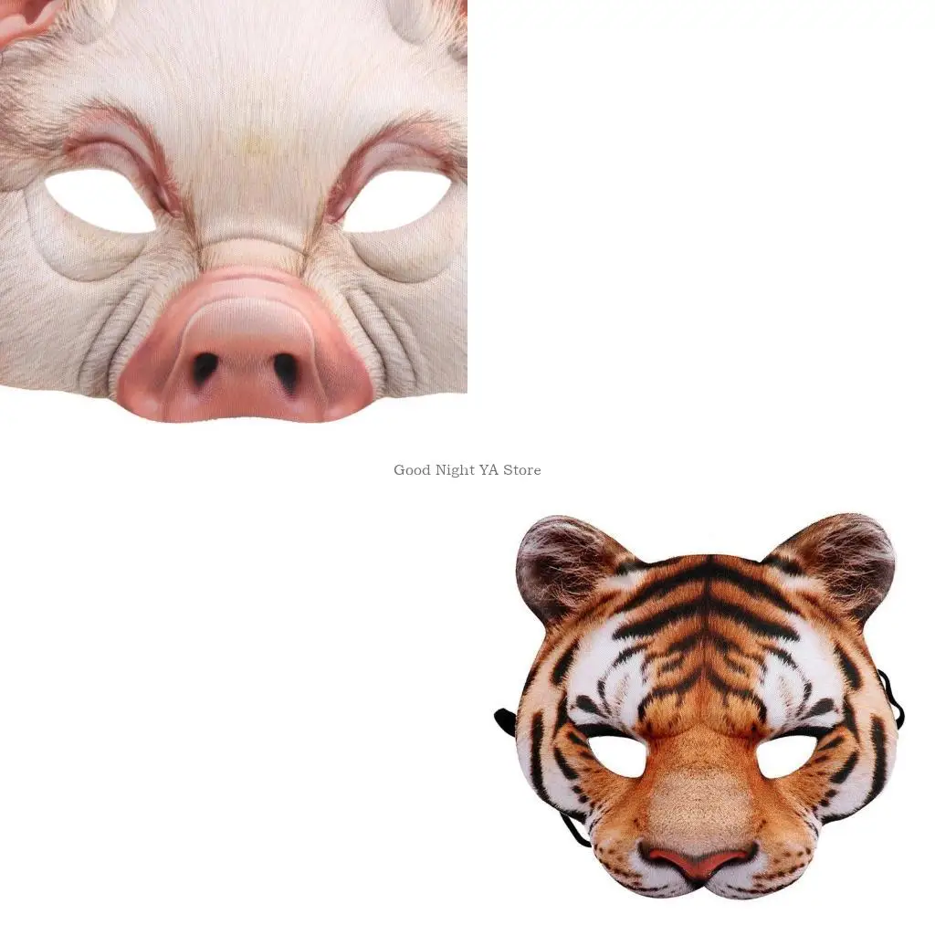 

Halloween Unisex Pig Animal Half Face Eye Mask Festival Masquerade Party Fancy Cosplay Costume Decoration
