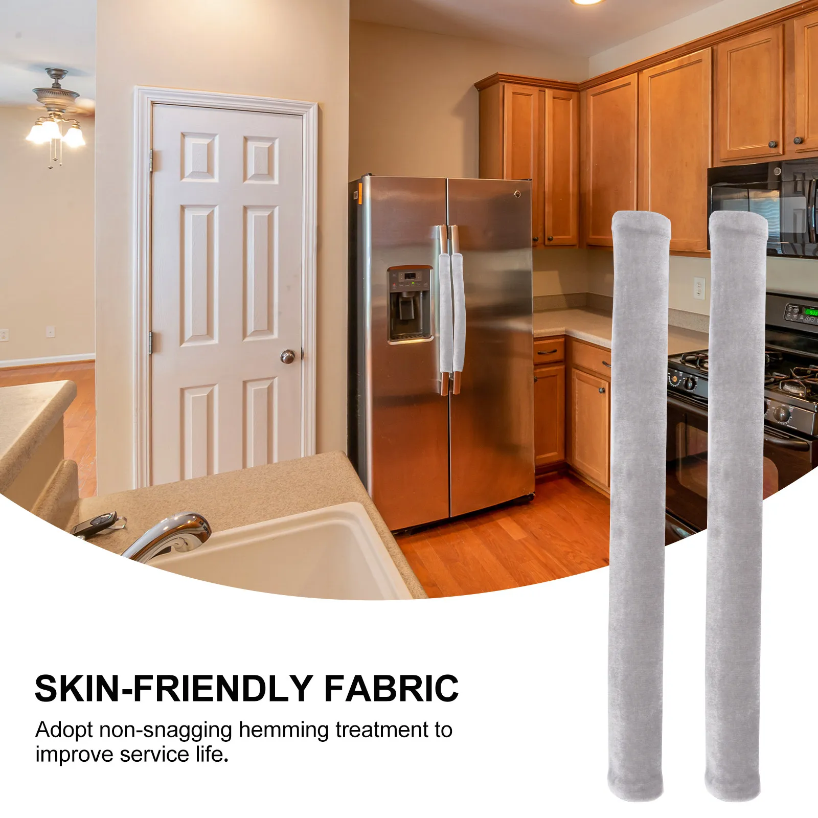 

1Pair Anti-Slip Handle Covers Soft Protector for Refrigerator Door Microwave Oven Kitchen Appliance Wrap Fingerprint Water