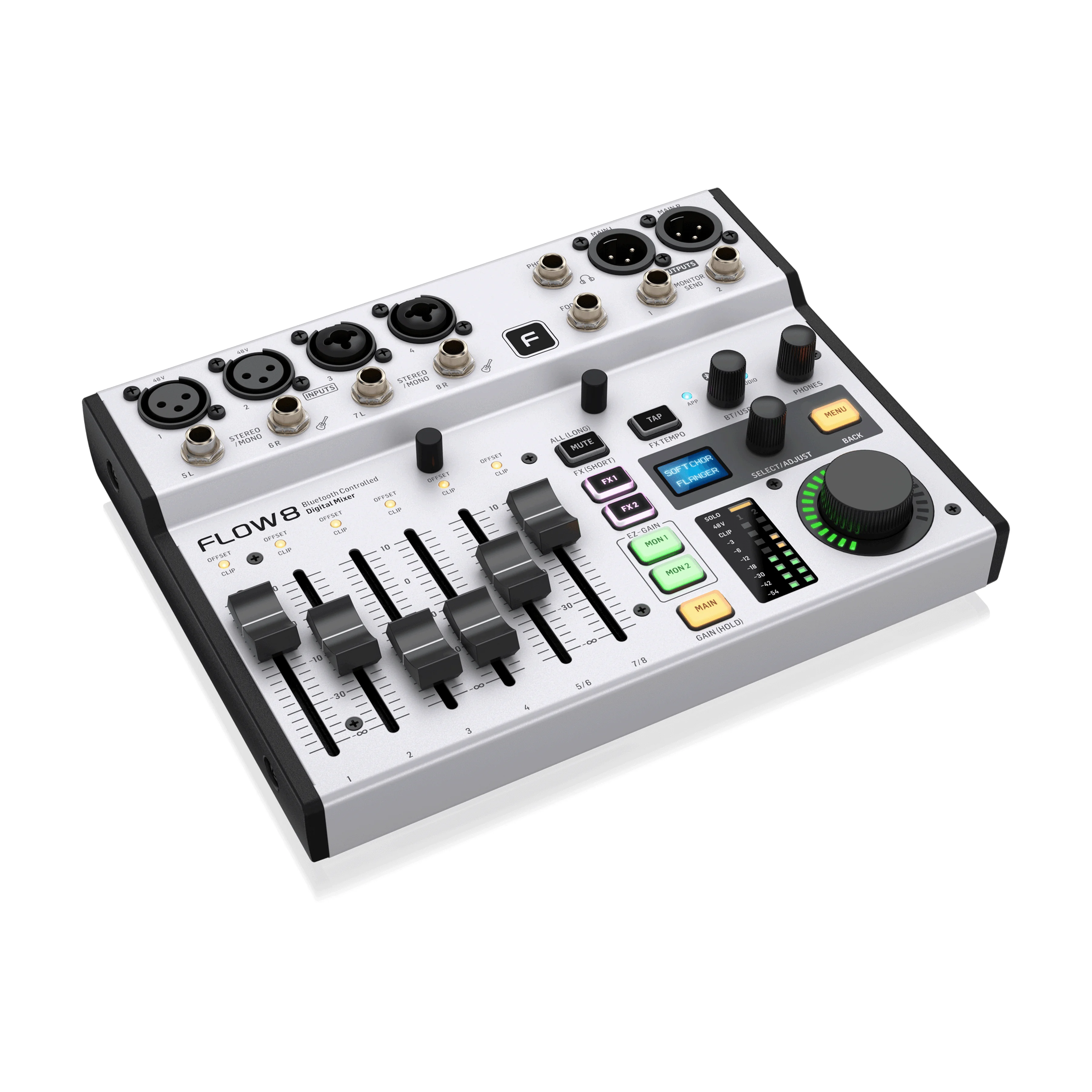 Phantom Power 16 Effects 8-Channel USB/Bluetooth Digital Mixer Professional Audio Equipment Live Audio Sound Card with 48V