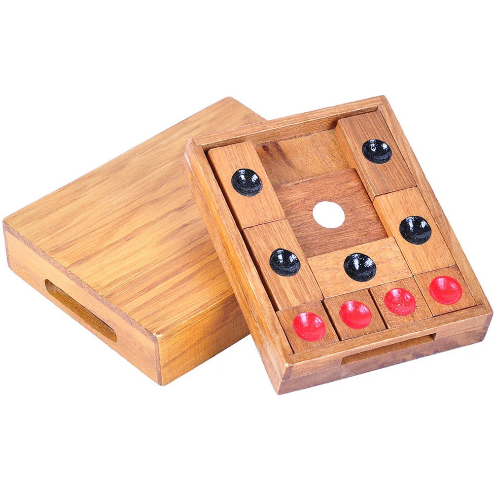 1pc Holz Schachbrett Klassische Runde Dot Schach mit Schwarz Weiß Rot Punkte Pädagogisches Kinder Spielzeug (Farbe Sortiert)