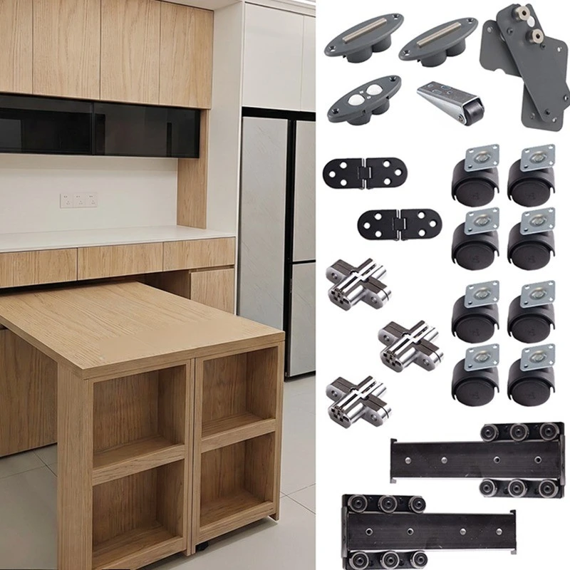 Folding Table Hardware Kit 90°Rotating Tabletop Connector Pull Out Flip Dining Desk Assembly Parts Kitchen Extension Table Parts