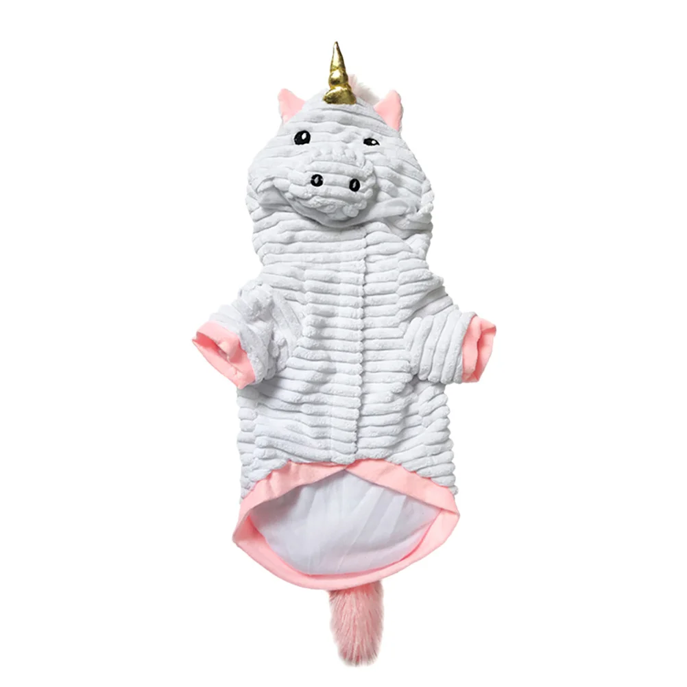 

Halloween Dog Clothes Unicorn Design Puppy Size S Polyester Comfortable Party Coat Pet Costume for Outdoor Activities