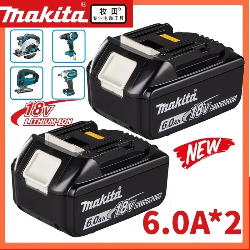 

DHL Ship With Charger BL1860 Rechargeable Battery 18V 6.0Ah Lithium Ion for Makita 18v Battery 6Ah BL1850 BL1880 BL1860B LXT400