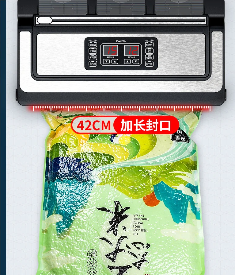 42cm Commercial Vacuum Sealer 24-hour Continuous Work with Inflation Feature 3 Pumps 90KPA Vacuum Packaging Machine