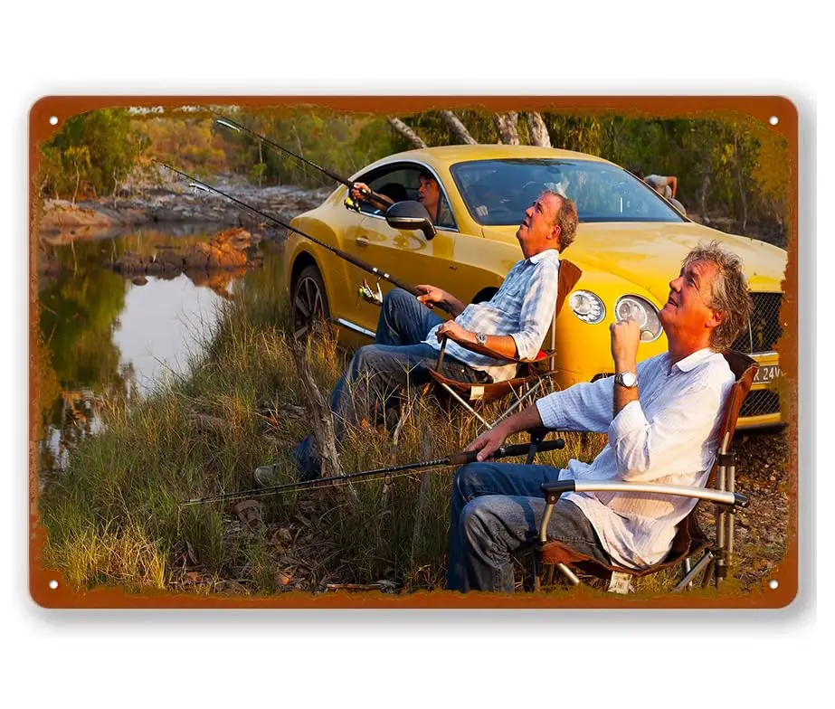 Top Gear, Tv Show, May, Jeremy Clarkson, Richard Hammond Vintage Metal Bar Signs Novelty Kitchen Bar Garage Home Decor Wall Art