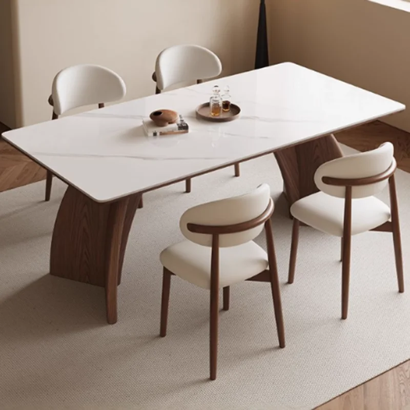 طاولة طعام مستطيلة حديثة الشمال الخشب الفاخرة طاولة طعام منزلية العصور القديمة نمط Mesas Plegables Portatil أثاث غرفة المعيشة #5