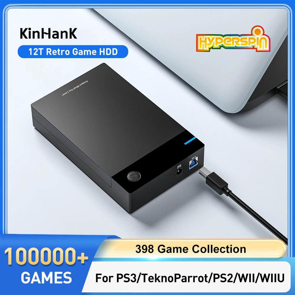 New Hyperspin HDD With 100000+ Retro Games For PS4/PS3/PS2/Wii/Wiiu/SS/N64 Portable Game Hard Drive Disk For Win 7/8/10