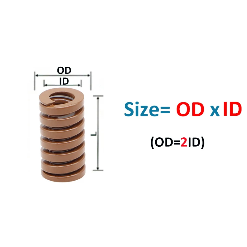 Heavy Load Die Mold Springs Brown Compression Spring Alloy steel Outer Dia 6 8 10 12 14 16 18 20 22 25 27-50mm Length 20 - 300mm