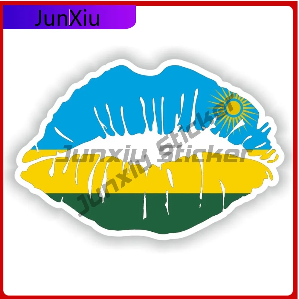 With National Emblem Detail Rwanda Lips Flag Personalized Vehicle Decor Works Well On Smooth Auto Exterior Areas