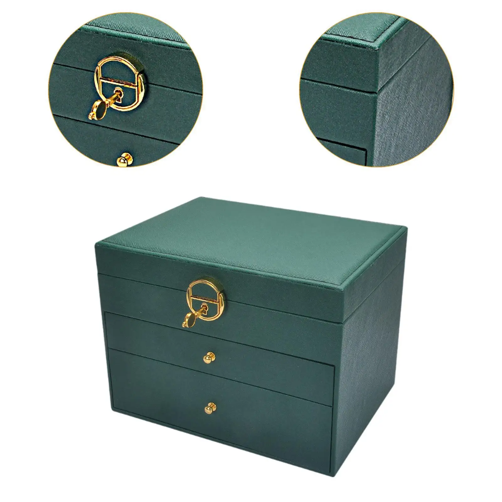 Jewelery Organizer Utility 2 Drawers Water Resistant Easy to Store Large-capacity 3 Layer Container for Gift Household Bracelet