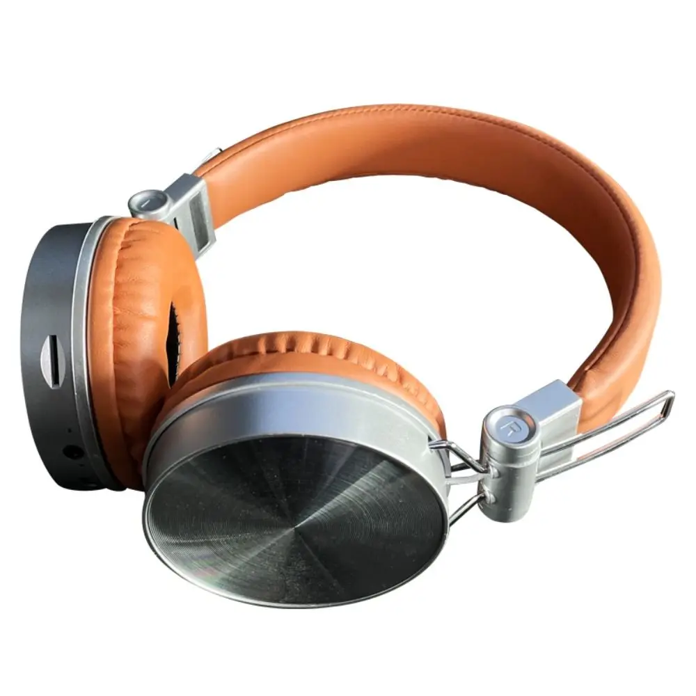 Classic HIFI Retro Wireless Headset Over Ear Foldable Wireless Headphones 80s 90s Brown Retro Headphone CD/Walkman/Mp3